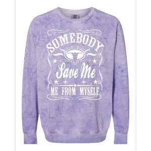 Somebody Save Me From Myself Country Music Colorblast Crewneck Sweatshirt