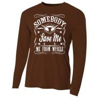 Somebody Save Me From Myself Country Music Cooling Performance Long Sleeve Crew