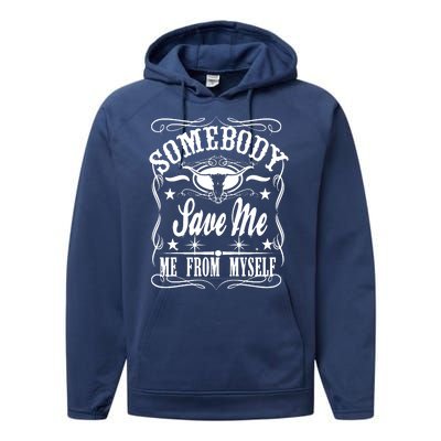 Somebody Save Me From Myself Country Music Performance Fleece Hoodie