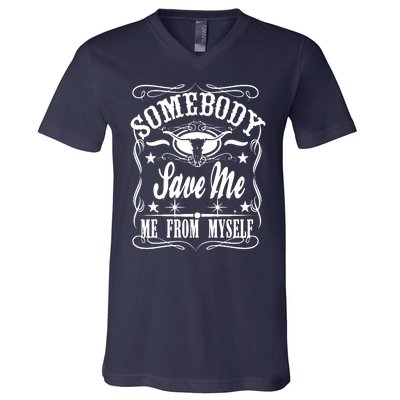 Somebody Save Me From Myself Country Music V-Neck T-Shirt