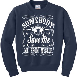 Somebody Save Me From Myself Country Music Kids Sweatshirt