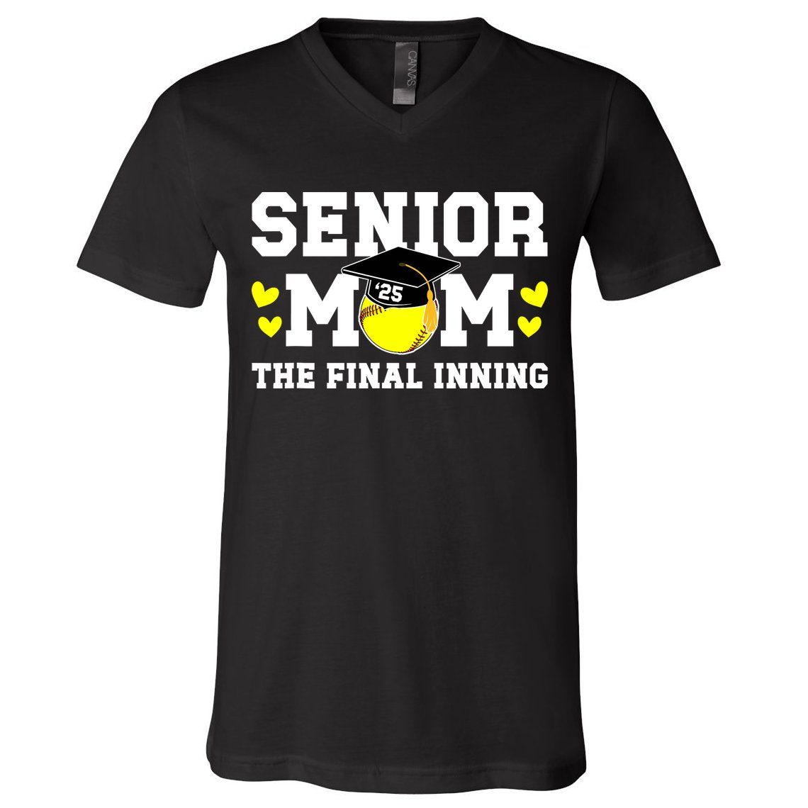 Softball Senior Mom 2025 V-Neck T-Shirt