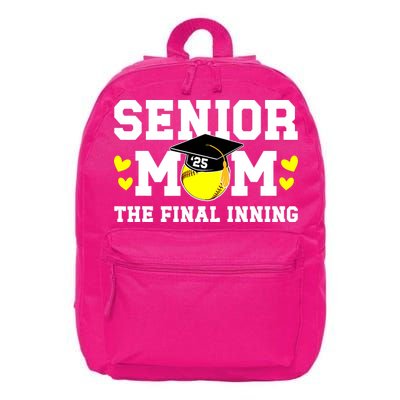 Softball Senior Mom 2025 16 in Basic Backpack