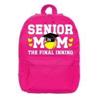 Softball Senior Mom 2025 16 in Basic Backpack
