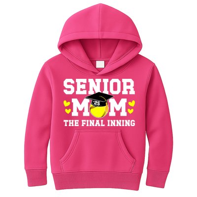 Softball Senior Mom 2025 Kids Hoodie