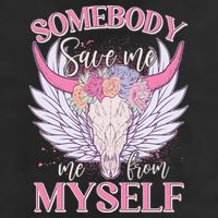 Somebody Save Me Me From Myself Vintage Boho Cow Skull Beanie