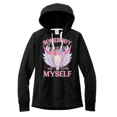 Somebody Save Me Me From Myself Vintage Boho Cow Skull Women's Fleece Hoodie