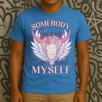 Somebody Save Me Me From Myself Vintage Boho Cow Skull T-Shirt