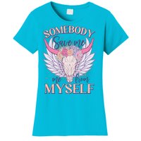 Somebody Save Me Me From Myself Vintage Boho Cow Skull Women's T-Shirt