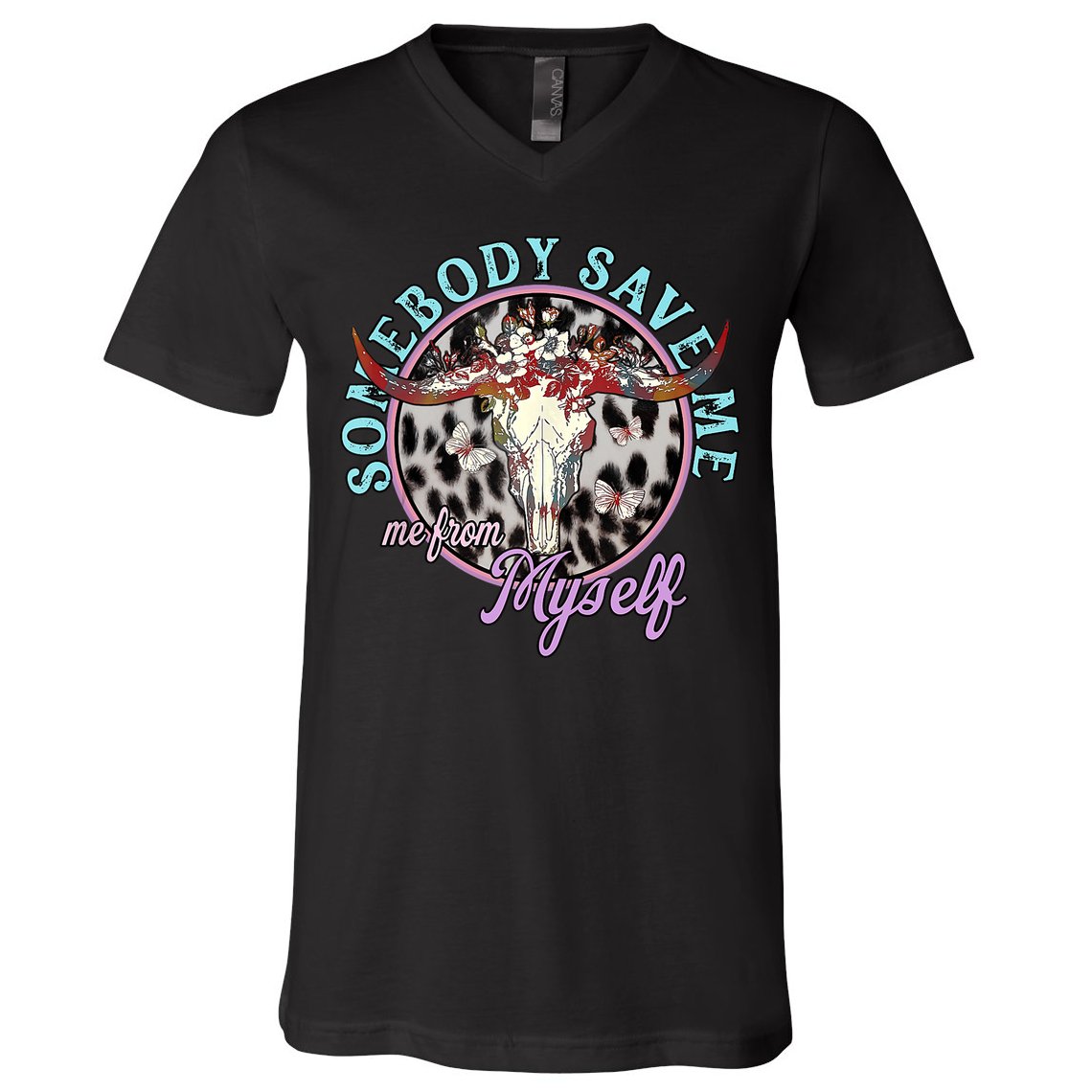 Somebody Save Me Country Music Retro Cowgirl Tees V-Neck T-Shirt