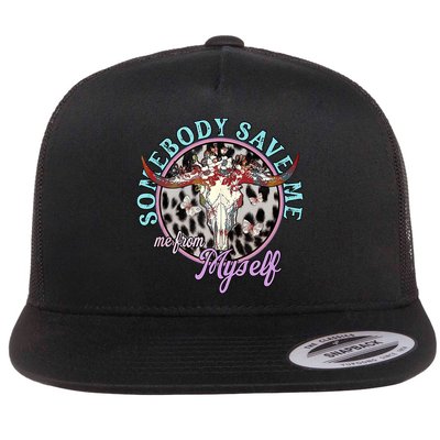 Somebody Save Me Country Music Retro Cowgirl Tees Flatbill Hat