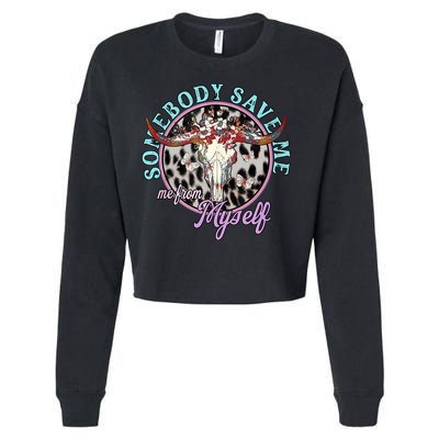 Somebody Save Me Country Music Retro Cowgirl Tees Cropped Pullover Crew