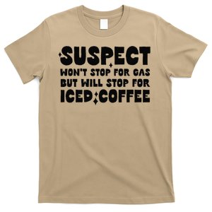 Suspect Social Media Trend Iced Coffee Lover Funny Caffeine T-Shirt