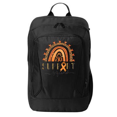 Support Squad Multiple Sclerosis Awareness Leopard Orange City Backpack