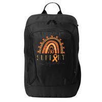 Support Squad Multiple Sclerosis Awareness Leopard Orange City Backpack