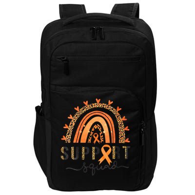 Support Squad Multiple Sclerosis Awareness Leopard Orange Impact Tech Backpack