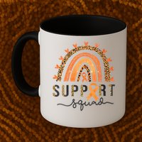 Support Squad Multiple Sclerosis Awareness Leopard Orange Mug