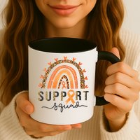Support Squad Multiple Sclerosis Awareness Leopard Orange Mug