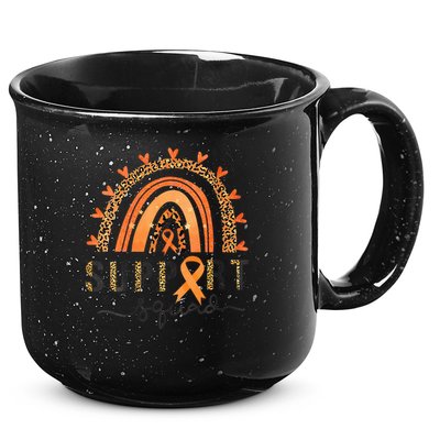 Support Squad Multiple Sclerosis Awareness Leopard Orange 15oz Campfire Ceramic Mug