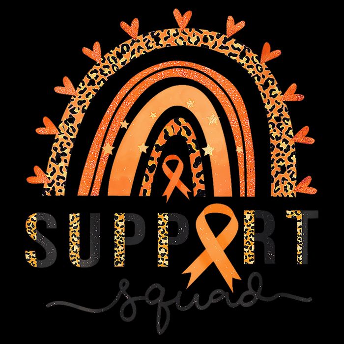 Support Squad Multiple Sclerosis Awareness Leopard Orange Drawstring Bag