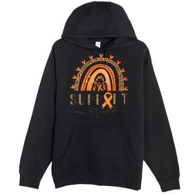 Support Squad Multiple Sclerosis Awareness Leopard Orange Premium Pullover Hoodie