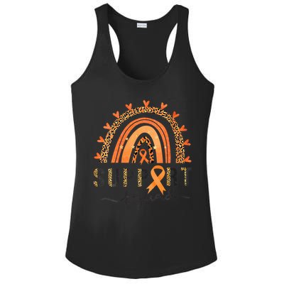 Support Squad Multiple Sclerosis Awareness Leopard Orange Ladies PosiCharge Competitor Racerback Tank