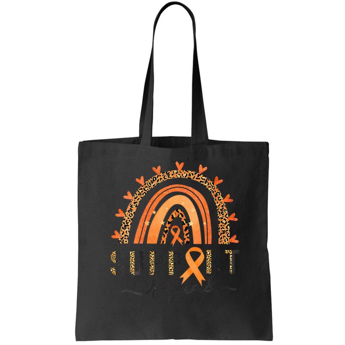 Support Squad Multiple Sclerosis Awareness Leopard Orange Bag