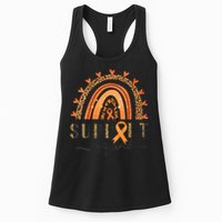 Support Squad Multiple Sclerosis Awareness Leopard Orange Womens Tank Top
