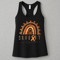 Support Squad Multiple Sclerosis Awareness Leopard Orange Womens Tank Top