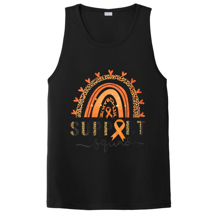 Support Squad Multiple Sclerosis Awareness Leopard Orange PosiCharge Competitor Tank