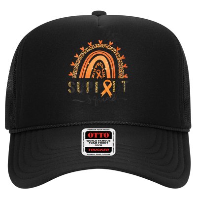 Support Squad Multiple Sclerosis Awareness Leopard Orange Trucker Hat