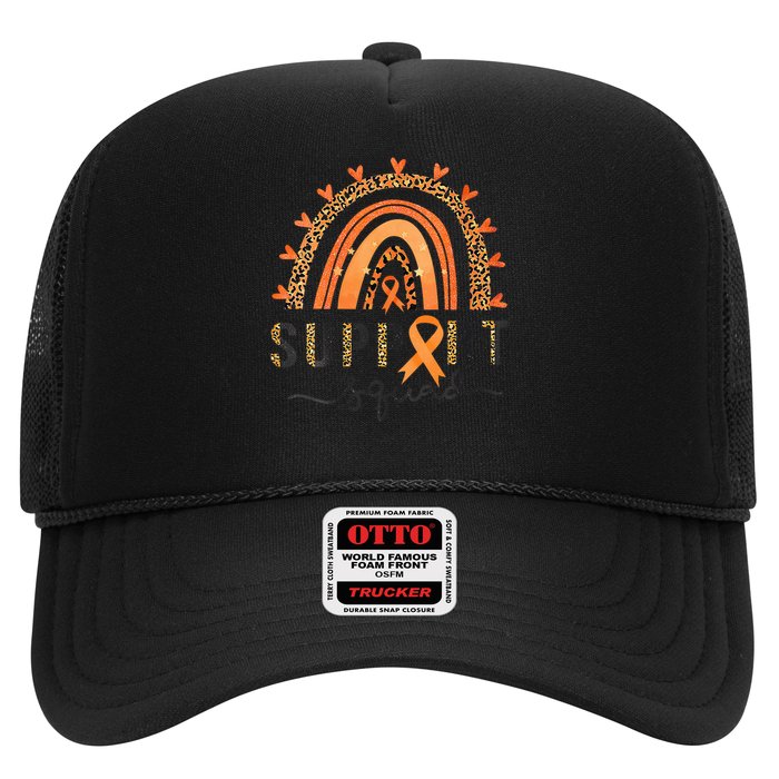 Support Squad Multiple Sclerosis Awareness Leopard Orange Trucker Hat