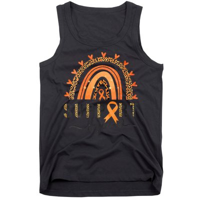 Support Squad Multiple Sclerosis Awareness Leopard Orange Tank Top