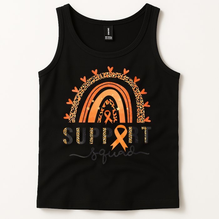 Support Squad Multiple Sclerosis Awareness Leopard Orange Tank Top