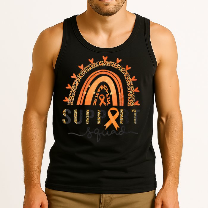 Support Squad Multiple Sclerosis Awareness Leopard Orange Tank Top