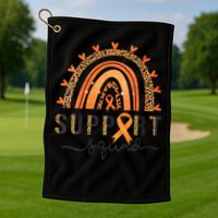 Support Squad Multiple Sclerosis Awareness Leopard Orange Golf Towel