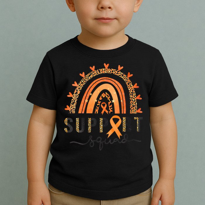 Support Squad Multiple Sclerosis Awareness Leopard Orange Toddler T-Shirt