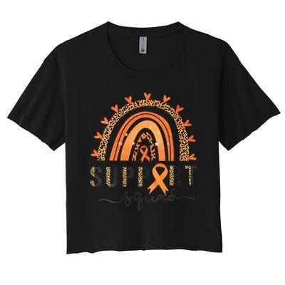 Support Squad Multiple Sclerosis Awareness Leopard Orange Crop Top