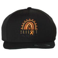 Support Squad Multiple Sclerosis Awareness Leopard Orange Wool Snapback Cap