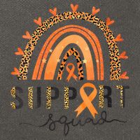 Support Squad Multiple Sclerosis Awareness Leopard Orange Cotton Canvas Backpack