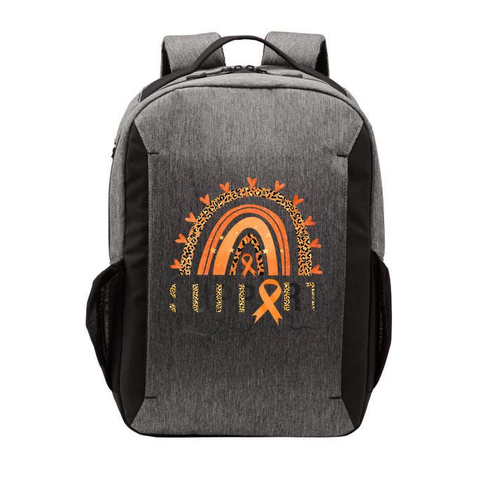 Support Squad Multiple Sclerosis Awareness Leopard Orange Vector Backpack