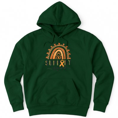 Support Squad Multiple Sclerosis Awareness Leopard Orange Hoodie