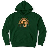 Support Squad Multiple Sclerosis Awareness Leopard Orange Hoodie
