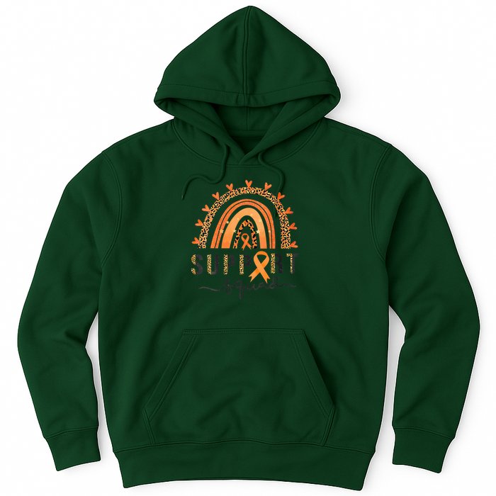 Support Squad Multiple Sclerosis Awareness Leopard Orange Hoodie