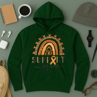 Support Squad Multiple Sclerosis Awareness Leopard Orange Hoodie