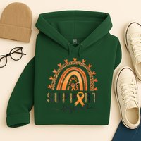 Support Squad Multiple Sclerosis Awareness Leopard Orange Hoodie