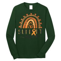 Support Squad Multiple Sclerosis Awareness Leopard Orange Long Sleeve Shirt