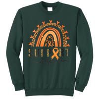 Support Squad Multiple Sclerosis Awareness Leopard Orange Sweatshirt