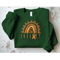 Support Squad Multiple Sclerosis Awareness Leopard Orange Sweatshirt