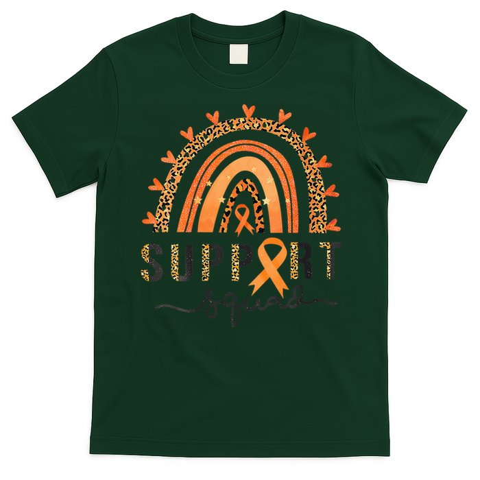 Support Squad Multiple Sclerosis Awareness Leopard Orange T-Shirt